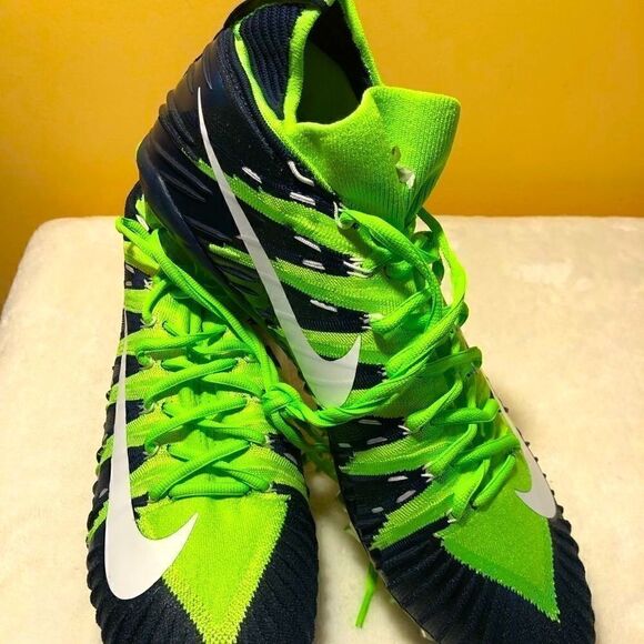 NIKE ALPHA MENACE PRO GREEN/NAVY CLEATS 15 NEW - Picture 3 of 9